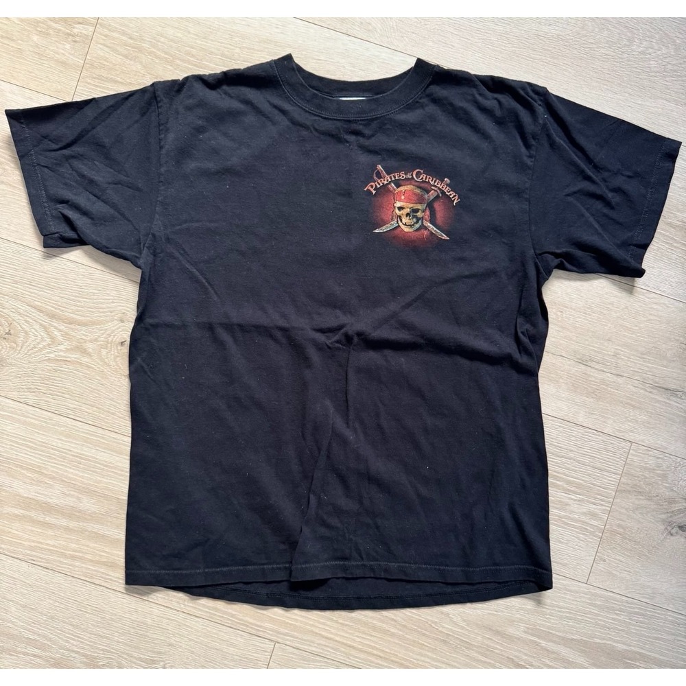 Vintage 2000s Disneyland Pirates of the Caribbean Ride T-Shirt | Black Large